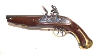 Double Barrel 18th Century Flintlock Inert Pistol. Secondhand.